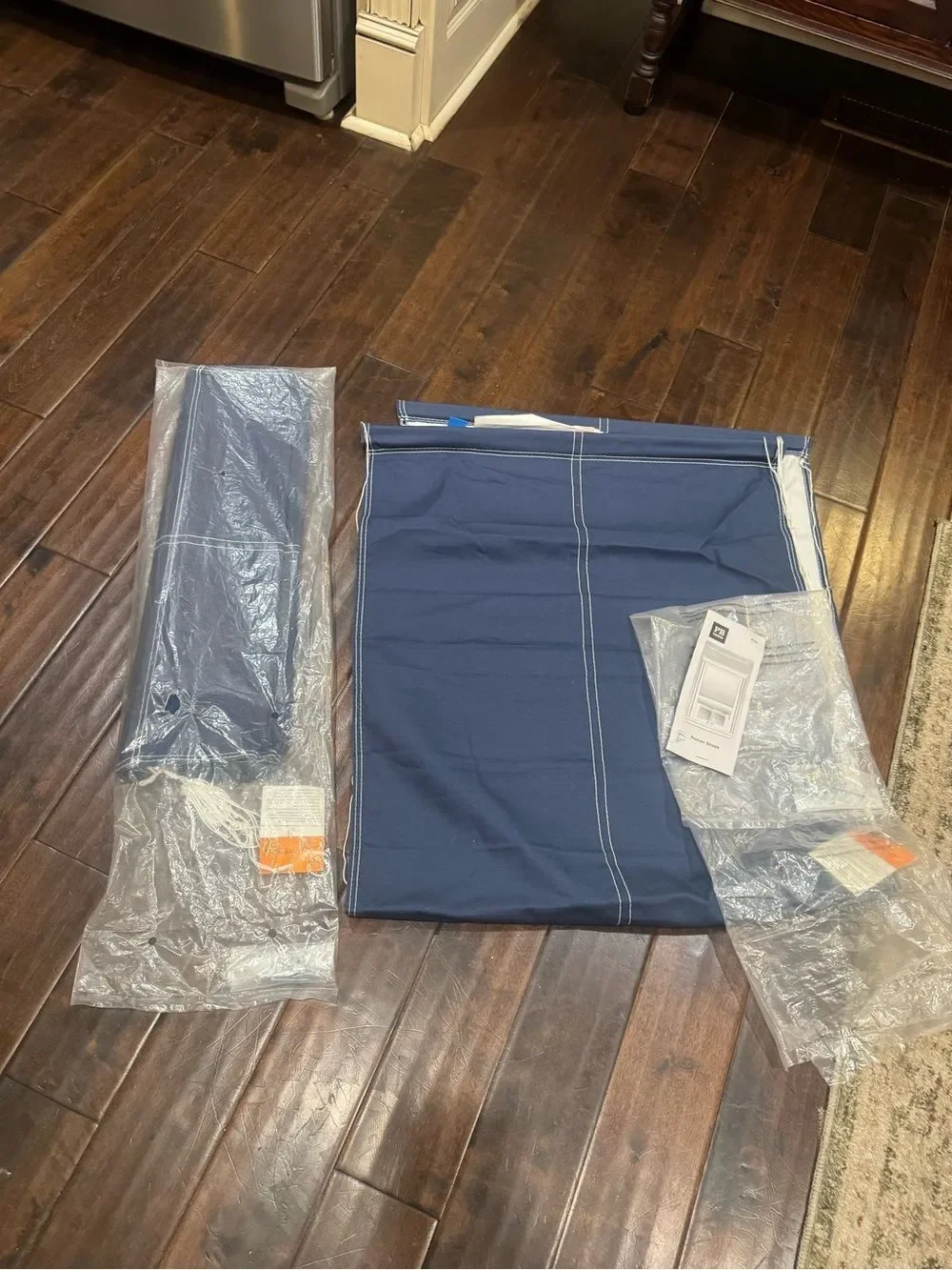 Pottery barn teen Roman shades pair navy and white NEW